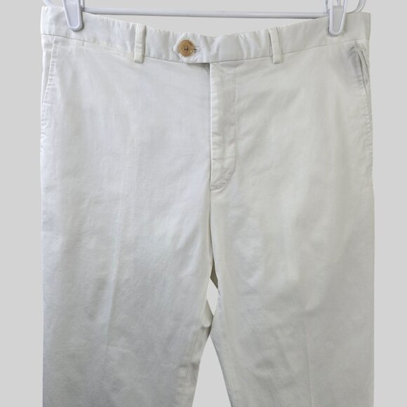 Ralph Lauren Purple Lable Dress Pants Sz 34 White Minimalist Straight Leg Chino - Picture 3 of 13